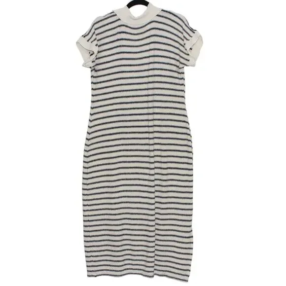 Mango MNG Striped Navy & Cream Maxi Knit Dress Size Large Mango MNG Striped Navy & Cream Maxi Knit Dress Size Large
